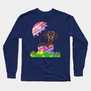 Easter dachshund easter funny gift Long Sleeve T-Shirt